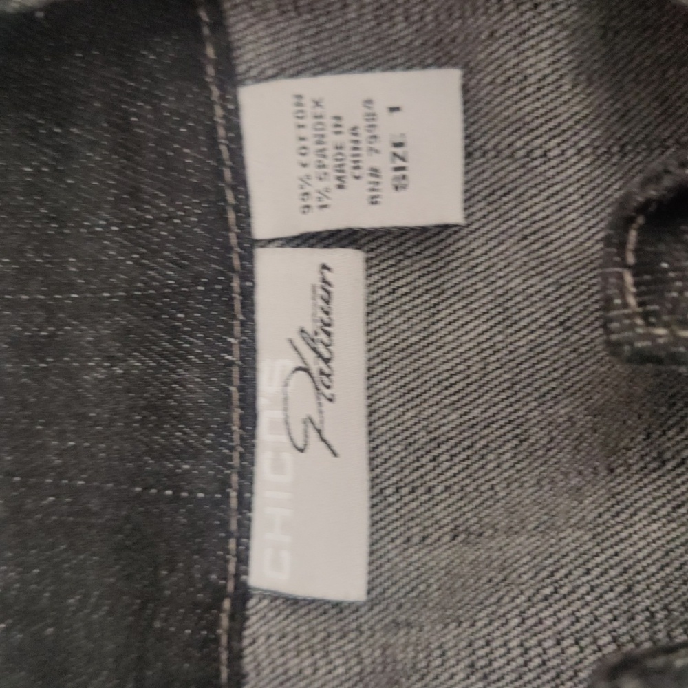 Chicos Platinum(set) jean jacket size 1 jeans size 0.5 - Picture 6 of 11